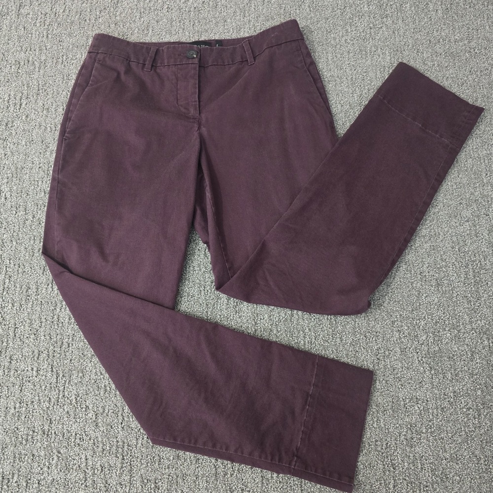 Wildfang Essential Trouser Pants Burgundy Straight Leg Stretch Womens Size 2